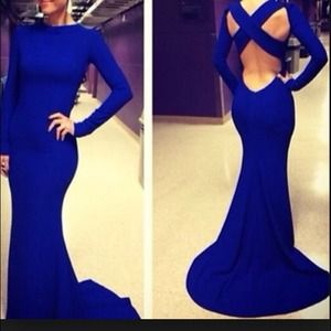 Long sleeve back out mermaid dress