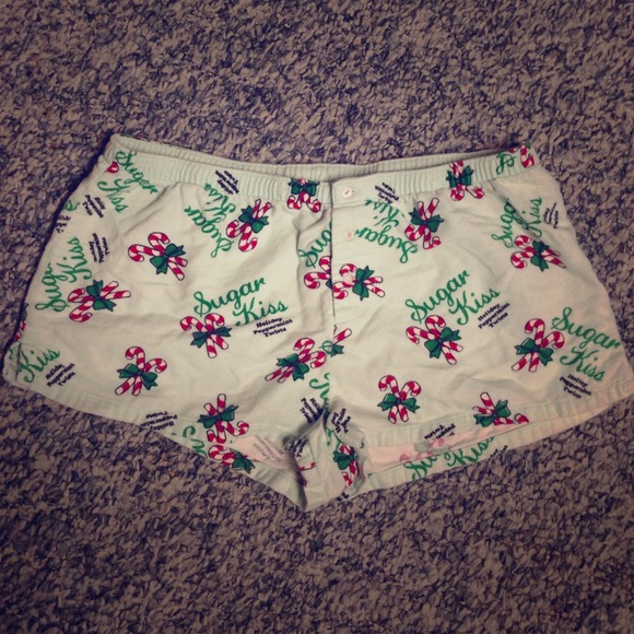 AE Holiday Sleep Short Mint Cotton Candy Cane XS