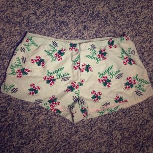 AE Holiday Sleep Short Mint Cotton Candy Cane XS