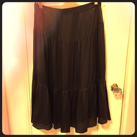 Banana republic silk dark brown skirt