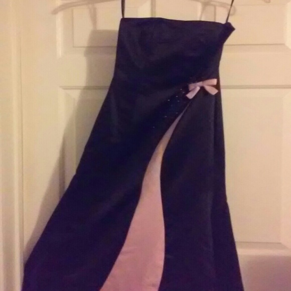 Lovely Pink And Black Formal Gown - Picture 2 of 3