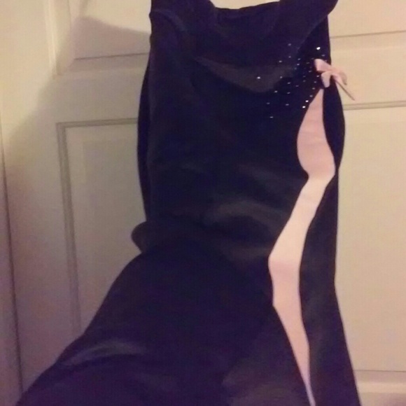 Lovely Pink And Black Formal Gown - Picture 3 of 3