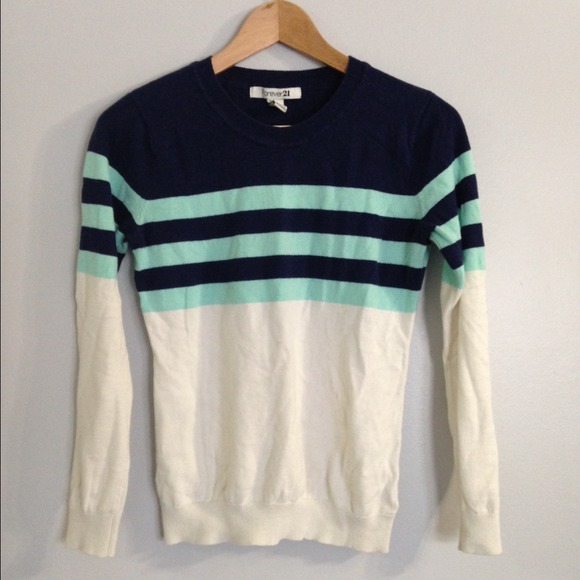 🚫ON HOLD🚫Forever 21 Navy/Teal/Cream Sweater