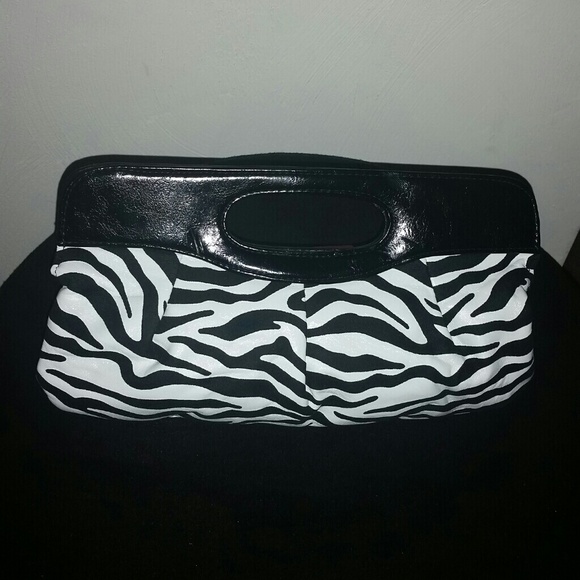 Zebra print clutch