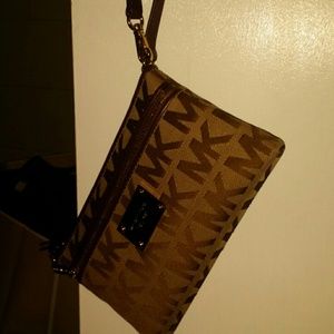 Michael Kors signature logo wristlet