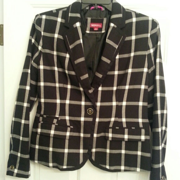 Window-pane printed Oxford blazer