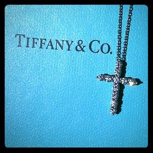 TIFFANY & CO DIAMOND CROSS 20 INCH CHAIN