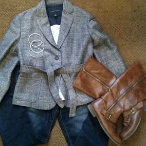 Blue belted blazer