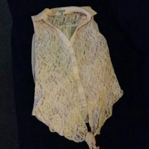 Lace light pink dress shirt