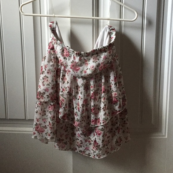 Strapless floral top