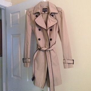 Express tan and black rain jacket