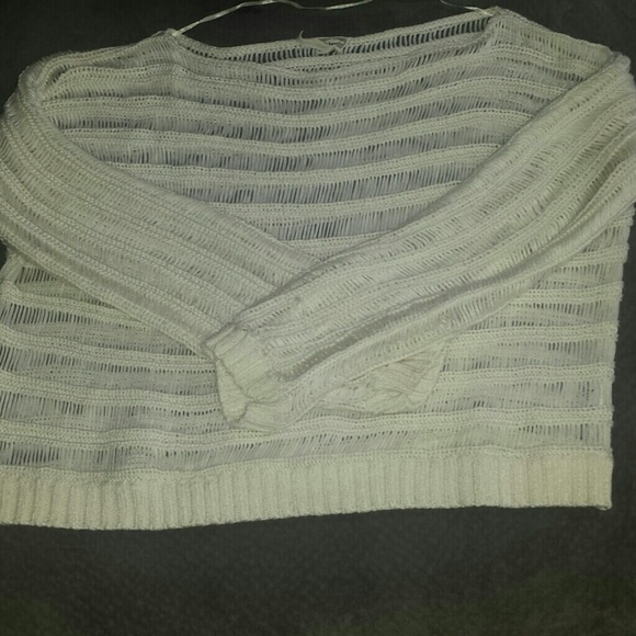 Cream distressed sweater