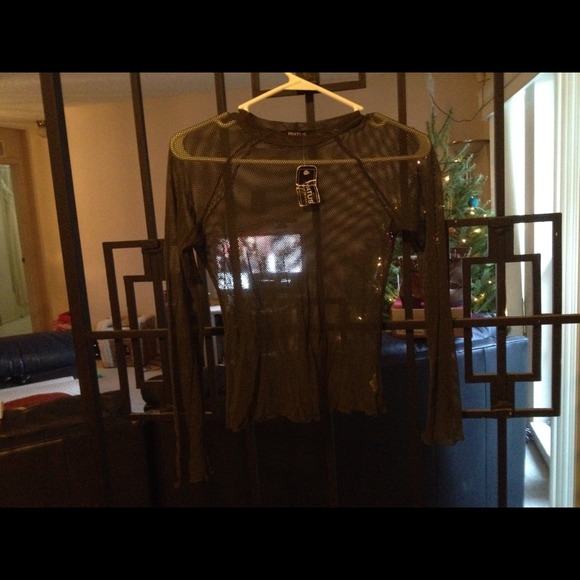 Fishnet Army Green Long Sleeve Shirt