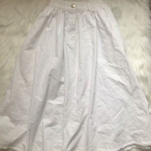 White denim midi skirt
