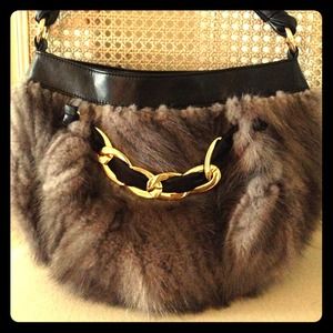 Paolo Masi Authentic Mink and Leather Purse
