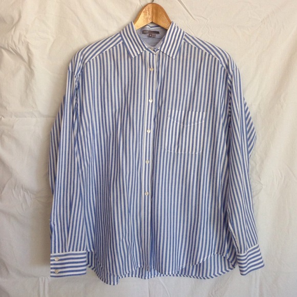 VINCE Ladies Pinstriped Collar Shirt