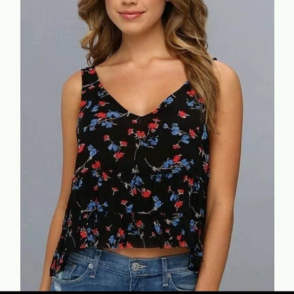 NWT! Free People black floral tank - Picture 2 of 4