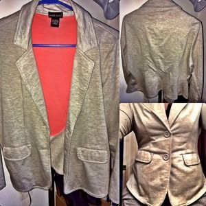 Wet seal Grey Blazer W/ pink inside