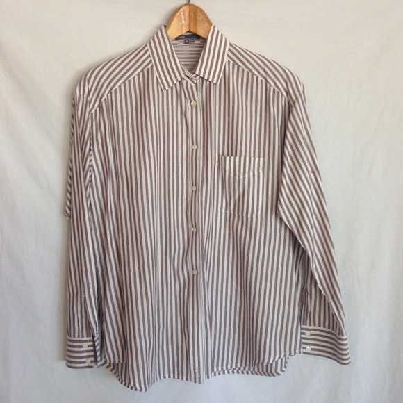 VINCE Ladies Pinstriped Collar Shirt
