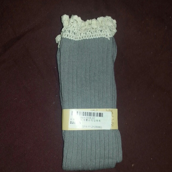 Boot socks with crochet lace