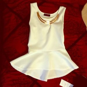 Brand New white peplum shirt