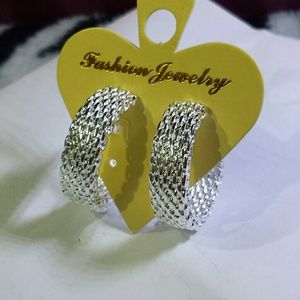 Silver plated hoop earrings