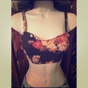 Brandy  floral cage crop top