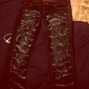 Destroyed , DarkBlue Jeans