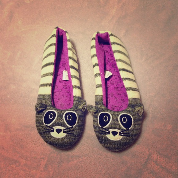 💜 Cute Purple Raccoon Slippers!