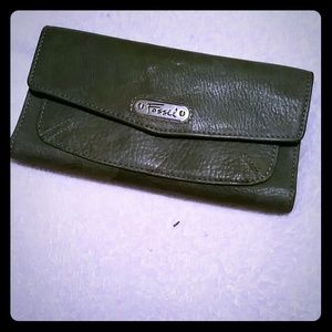Forest Green Fossil Wallet