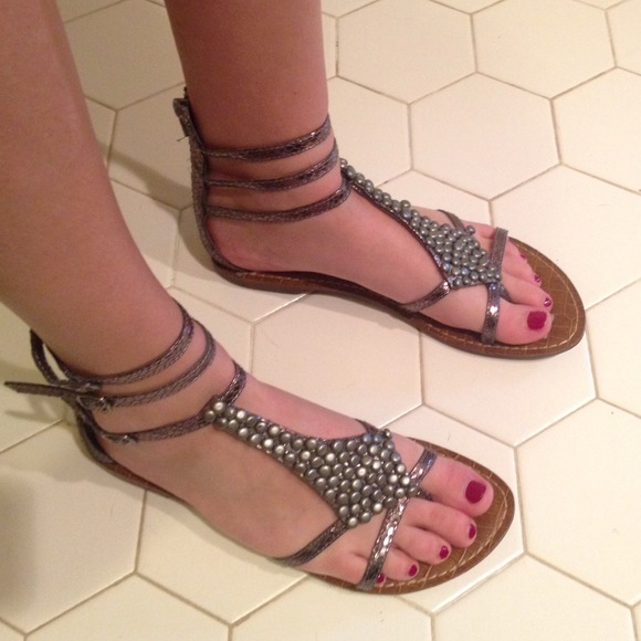 Sam Edelman sandals, faux purple/grey skin