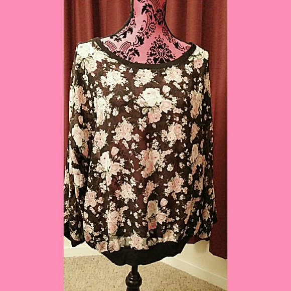 Floral sheer top