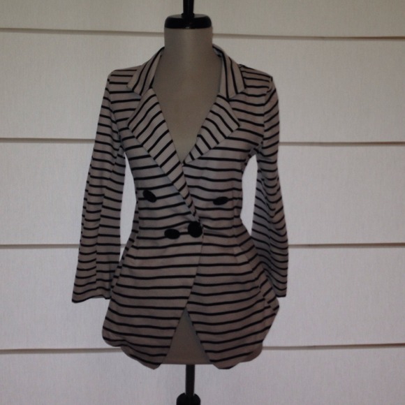 Black and white striped blazer