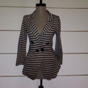 Black and white striped blazer