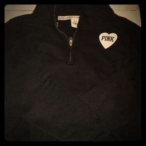 Black PINK half-zip pullover