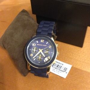 Navy Blue/Gold MK watch