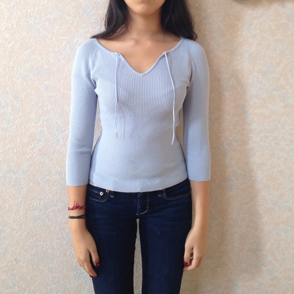 Baby Blue Ribbed Top