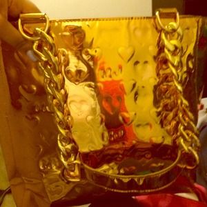 Marc Jacobs chrome gold handbag
