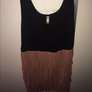 Black and Pink ruffle dress