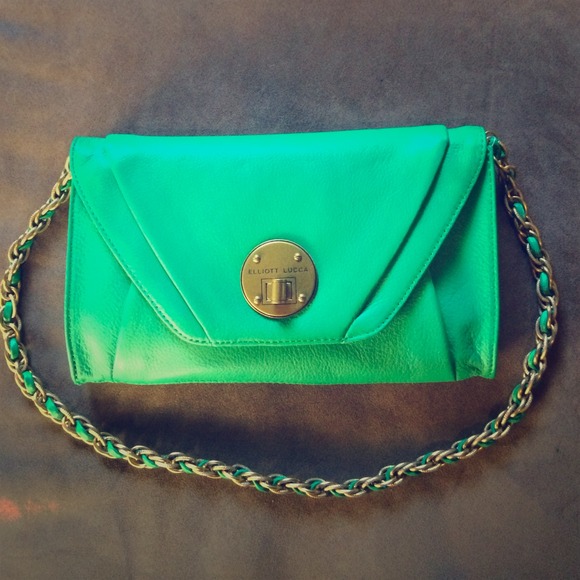 Elliot Lucca green clutch bag NWT