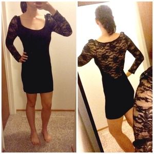 Amazing black lace bodycon cocktail dress