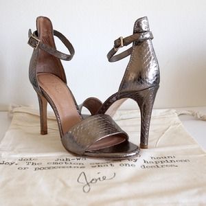 Joie Shoes - π REDUCED PRICE: Joie snakeskin pewter gold heels Joie Shoes - π REDUCED PRICE: Joie snakeskin pewter gold heels
