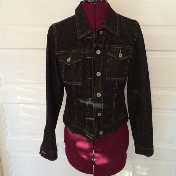 Black denim jacket from Guess