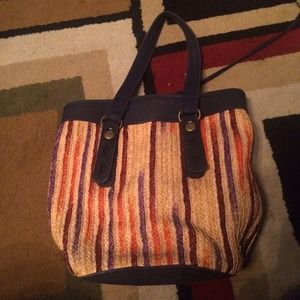 Lucky Brand tote with a FREE navy blue wallet