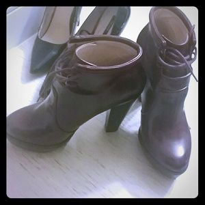 Burgundy booties