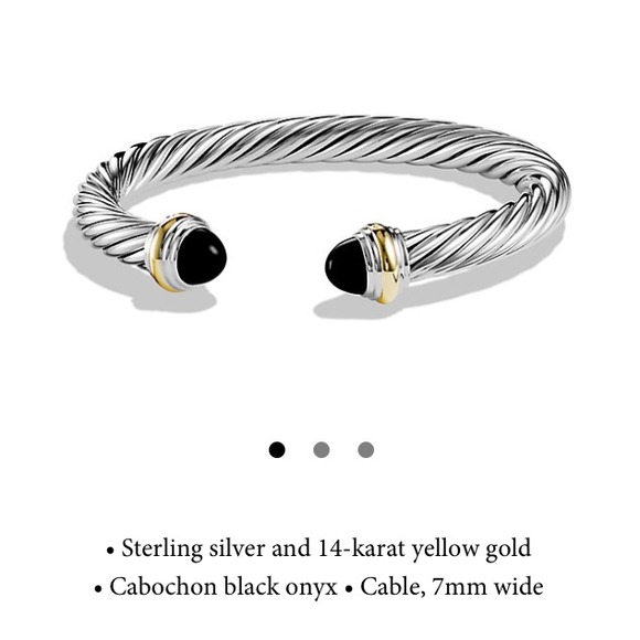David Yurman Cable Bracelet Black / Gold - Picture 2 of 4