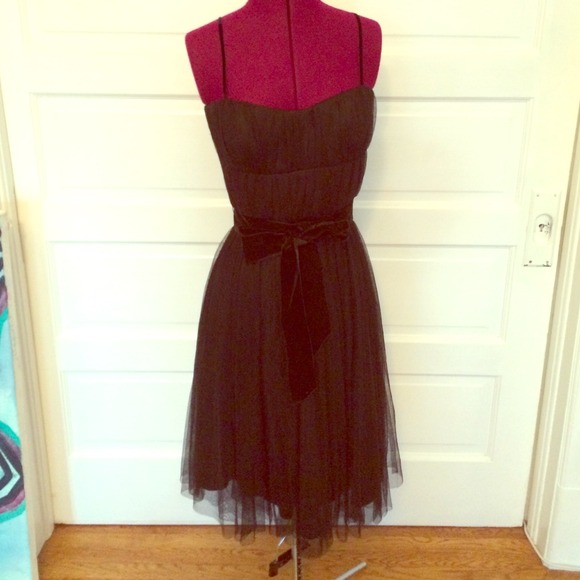 Black tulle party dress knee length / tea length