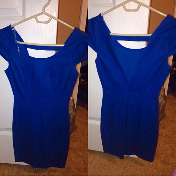 Mini Blue Cut-Out Dress