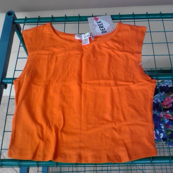 [Derek Heart] orange crop top sleeveless med