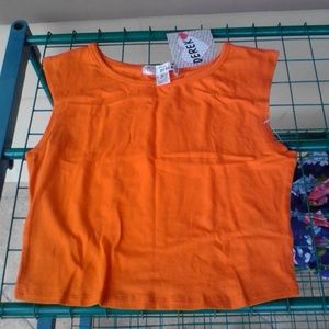 [Derek Heart] orange crop top sleeveless med